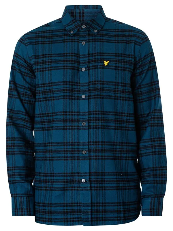 Lyle & Scott Check Flannel Shirt - Apres Navy