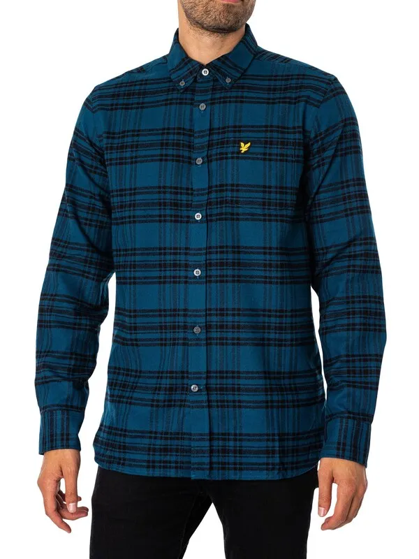 Lyle & Scott Check Flannel Shirt - Apres Navy