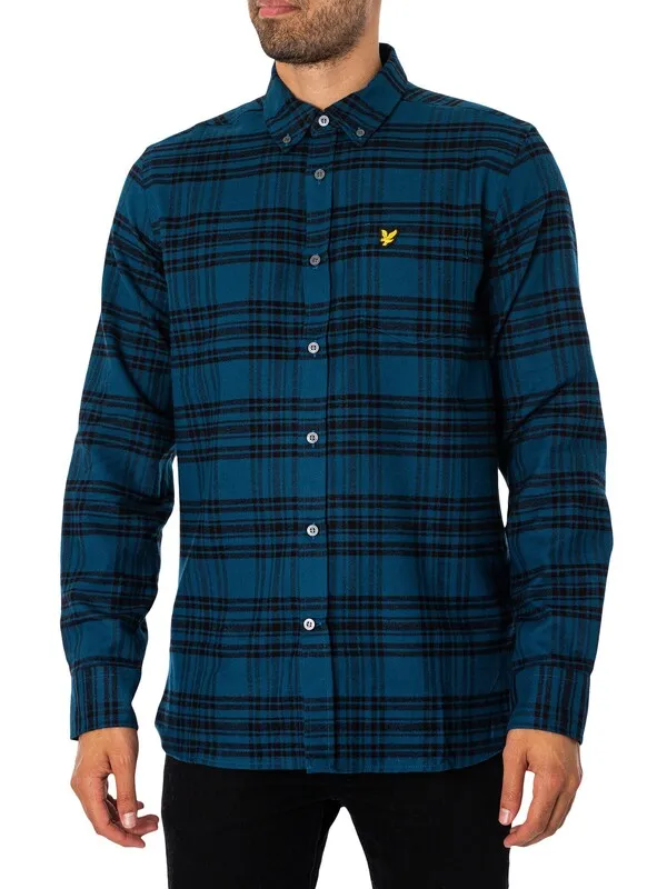 Lyle & Scott Check Flannel Shirt - Apres Navy