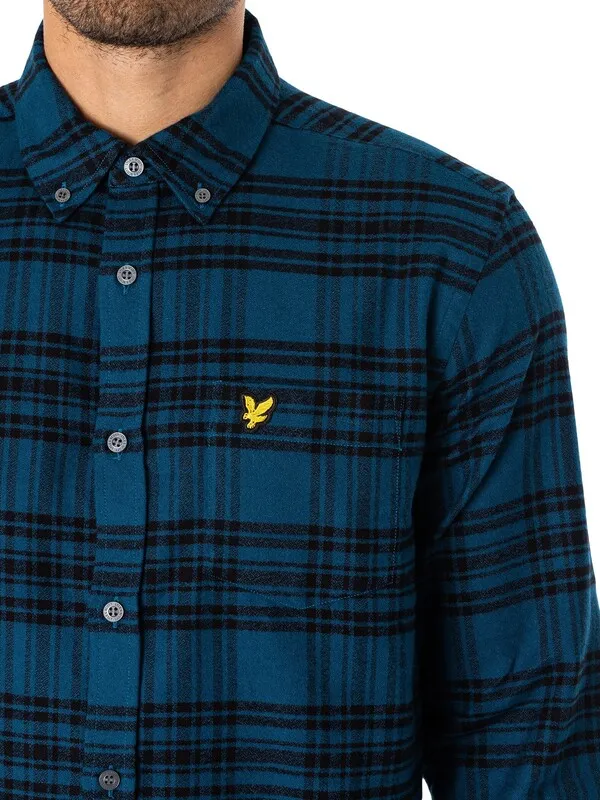 Lyle & Scott Check Flannel Shirt - Apres Navy