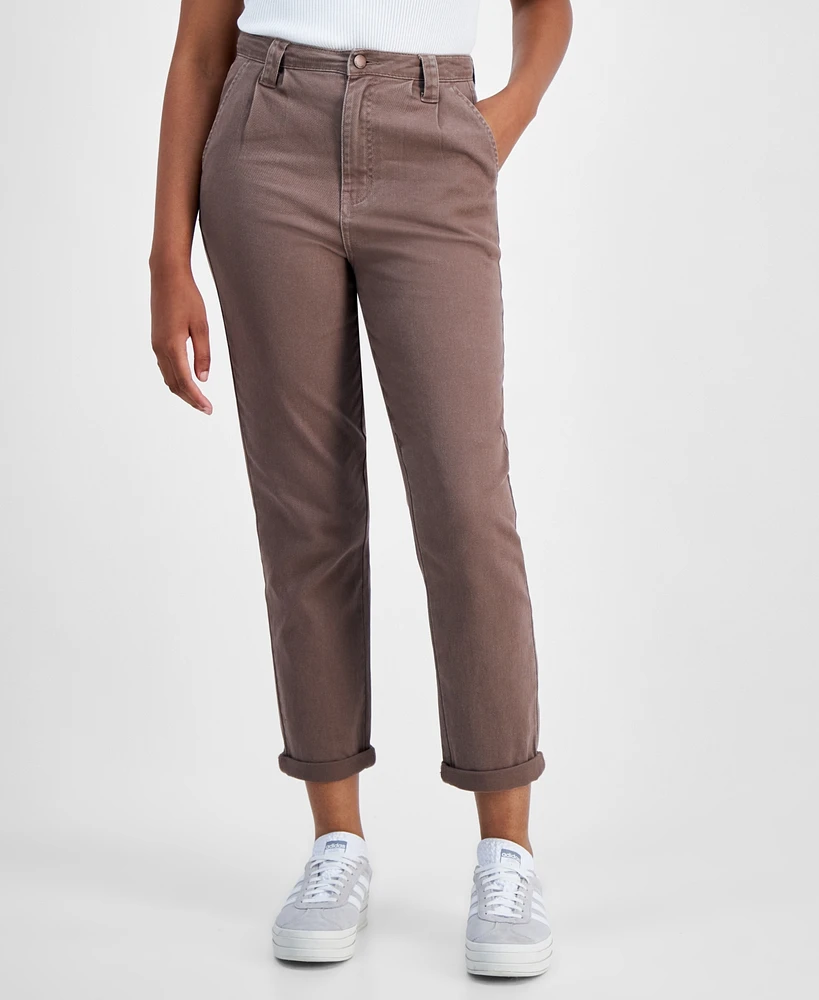 Macy's Tinseltown Juniors' Cuffed High-Rise Trouser Jeans