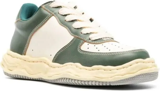 Maison MIHARA YASUHIRO Wayne panelled leather sneakers Neutrals