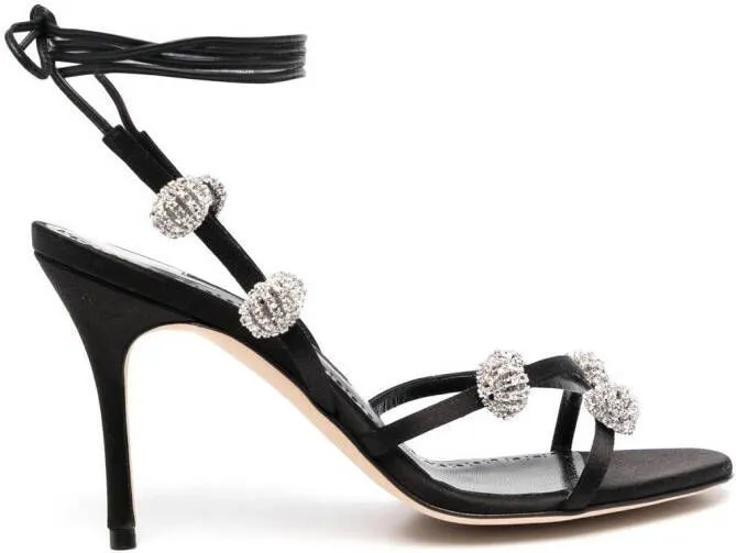 Manolo Blahnik Elsaka 100mm embellished sandals Black