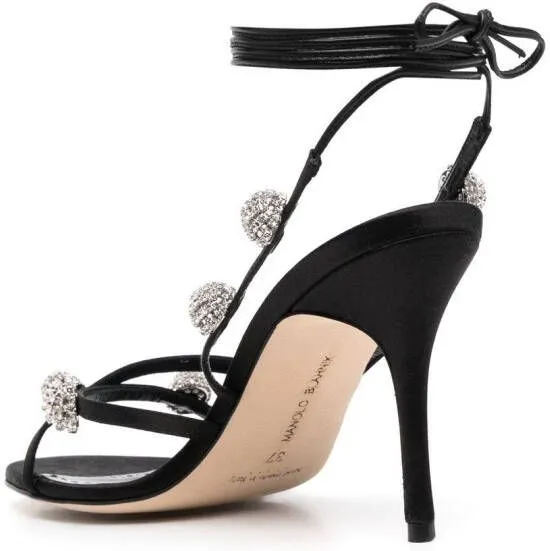 Manolo Blahnik Elsaka 100mm embellished sandals Black