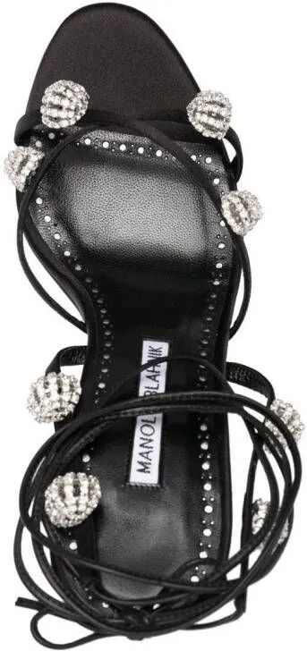 Manolo Blahnik Elsaka 100mm embellished sandals Black