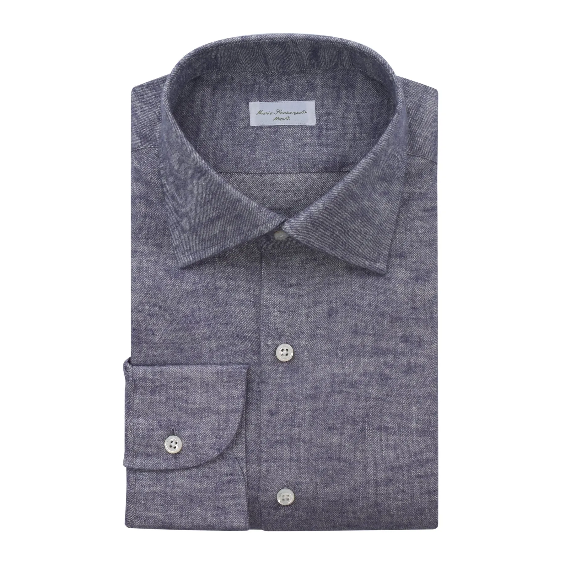  Maria Santangelo Flannel-Linen Shirt in Lilac Melange