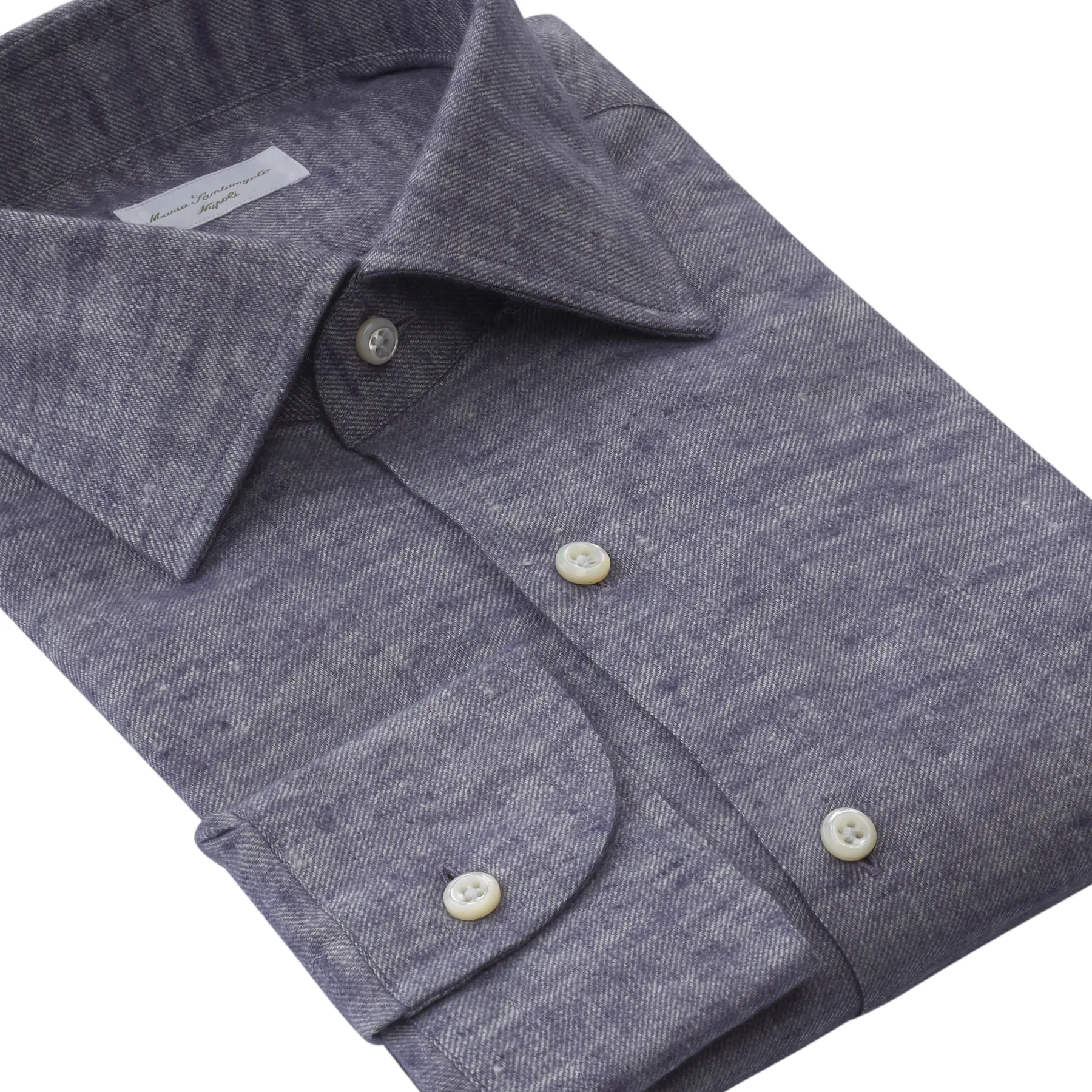  Maria Santangelo Flannel-Linen Shirt in Lilac Melange