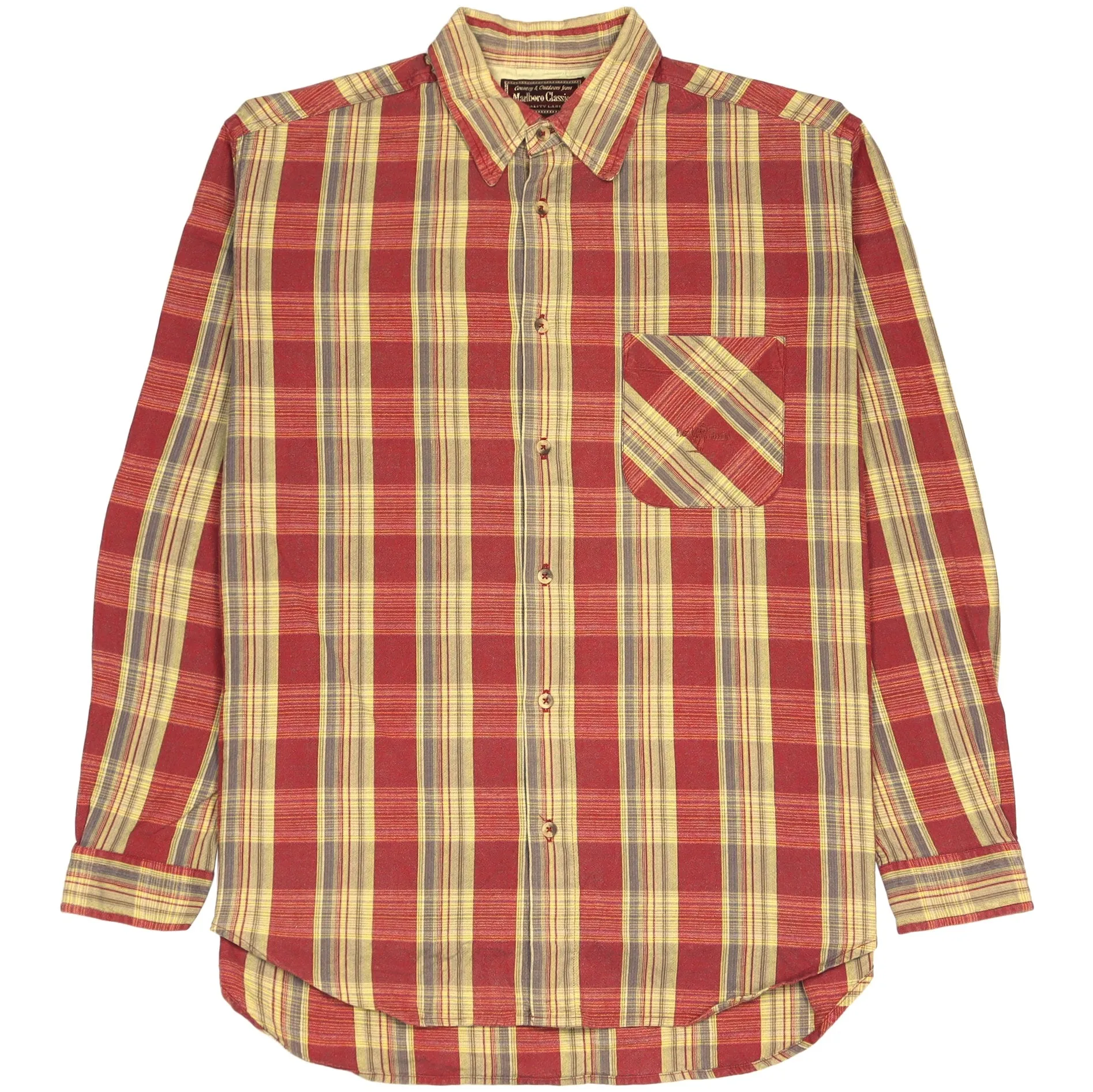 Marlboro Checkered Flannel Shirt Red Beige