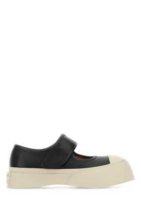 Marni Black Leather Mary Jane Sneakers