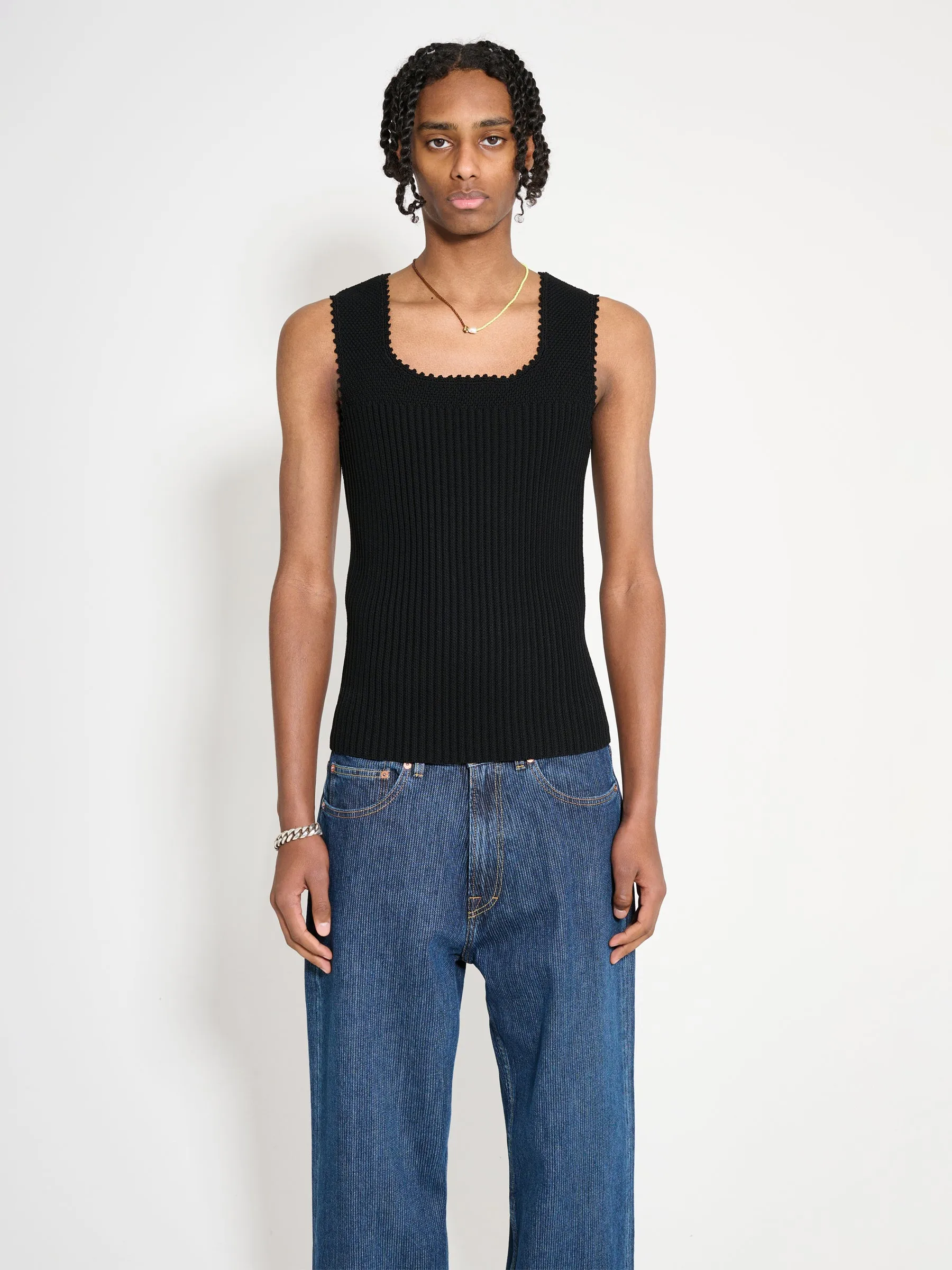 Martine Rose Crochet Vest Black