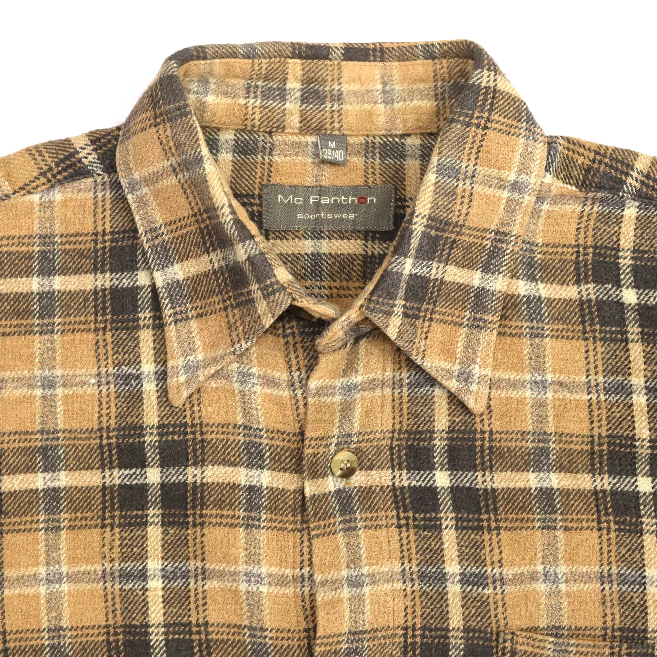 Mc Panthon Checkered Flannel Shirt Beige Black