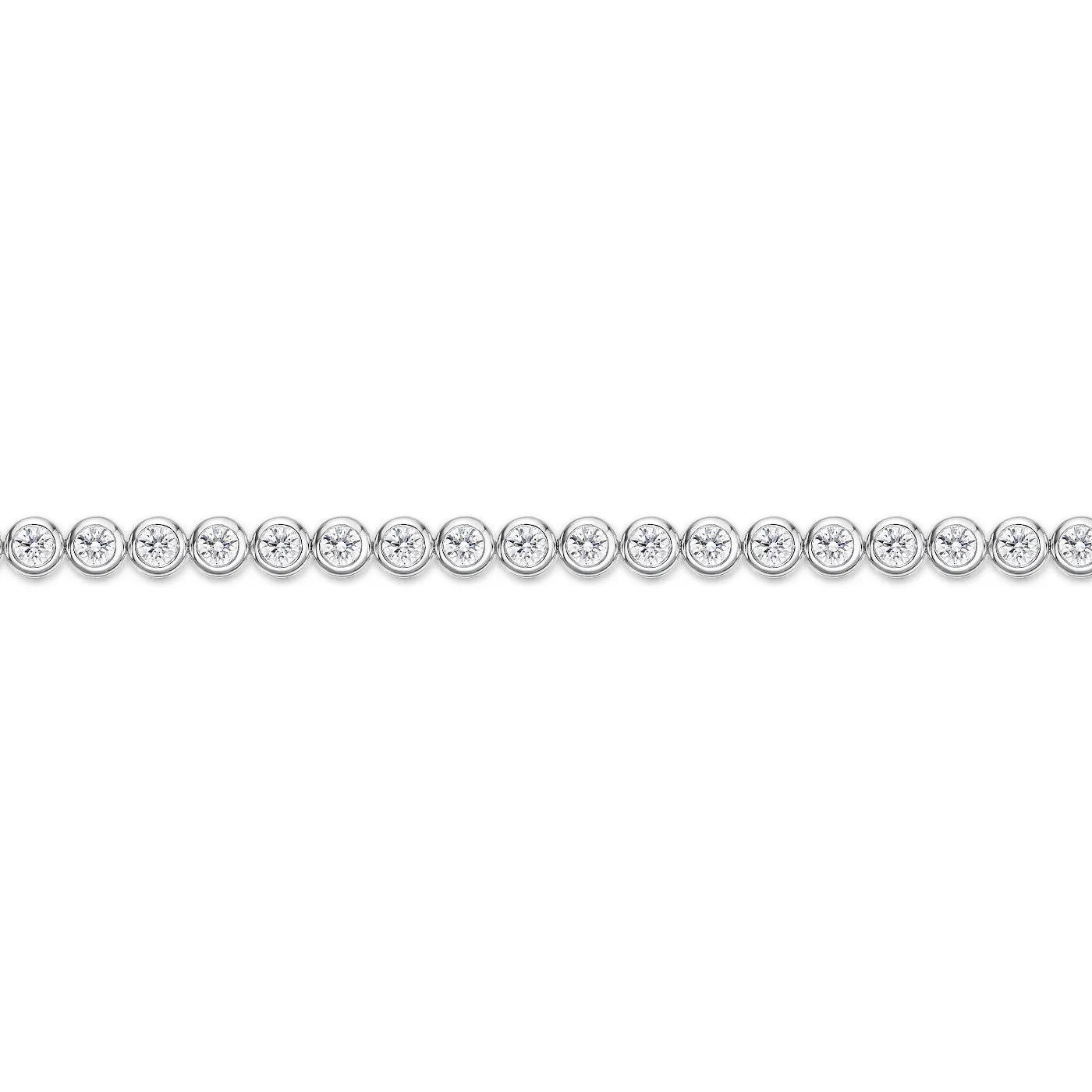 Memoire 18k White Gold Bezel Set Diamond Tennis Bracelet