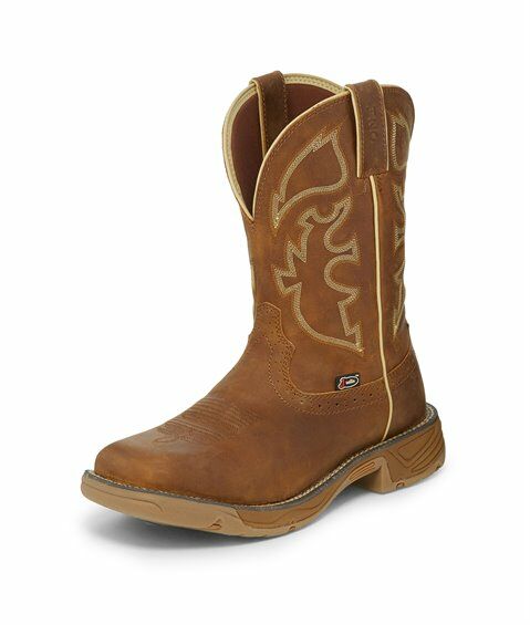 Men's Stampede Plain Toe Work Boot in Tan