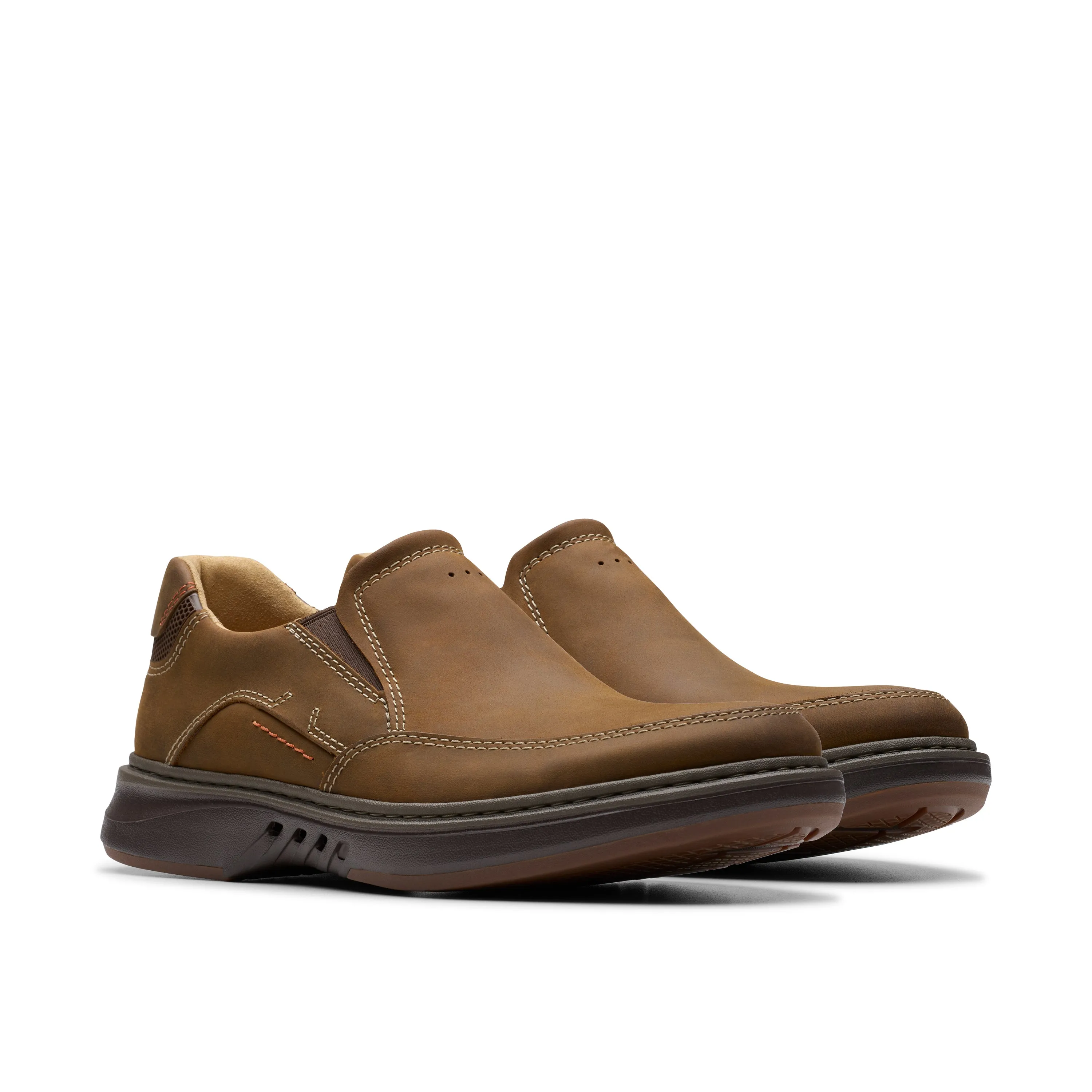 Men's Clarks Un Briley Step Color: Beeswax Leather