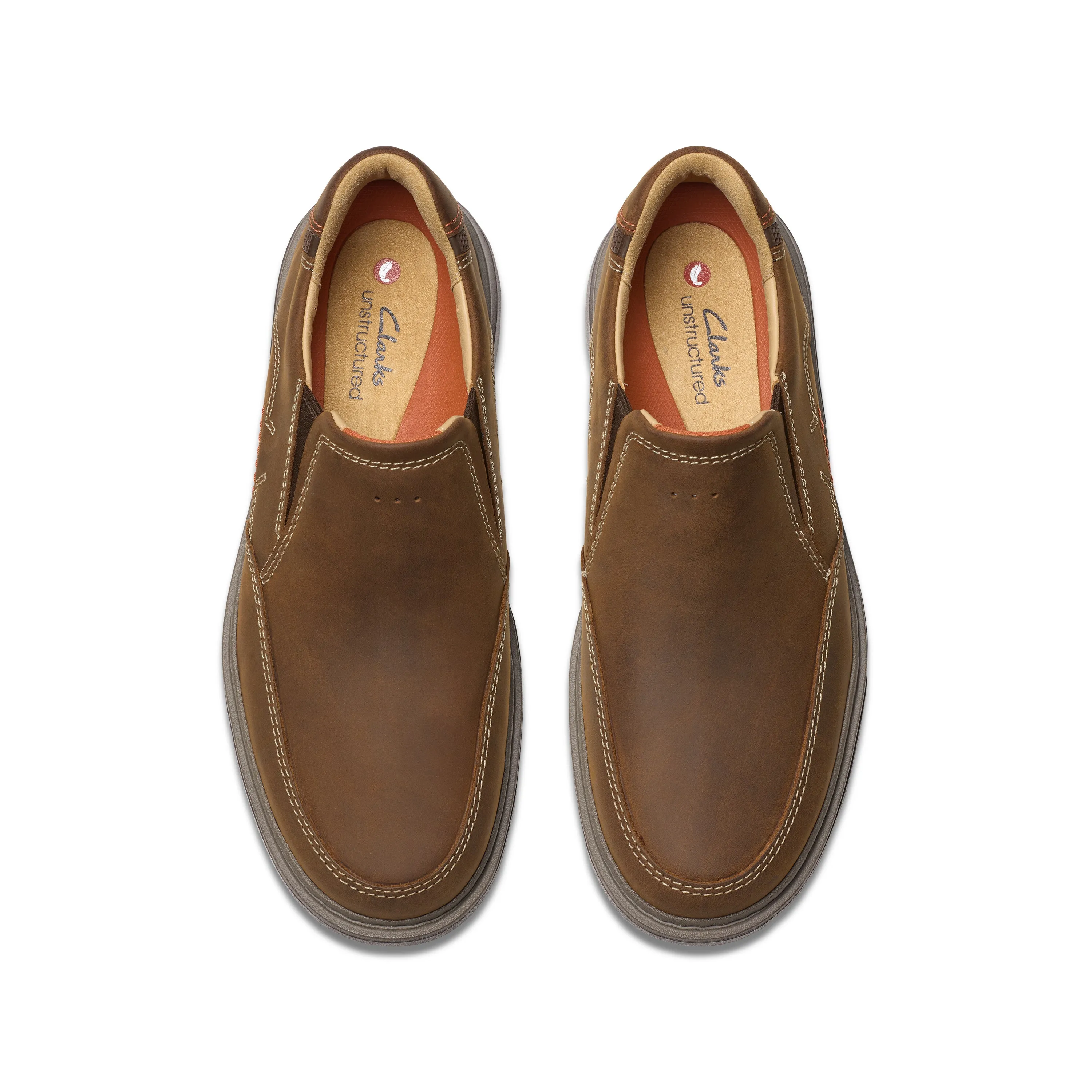 Men's Clarks Un Briley Step Color: Beeswax Leather