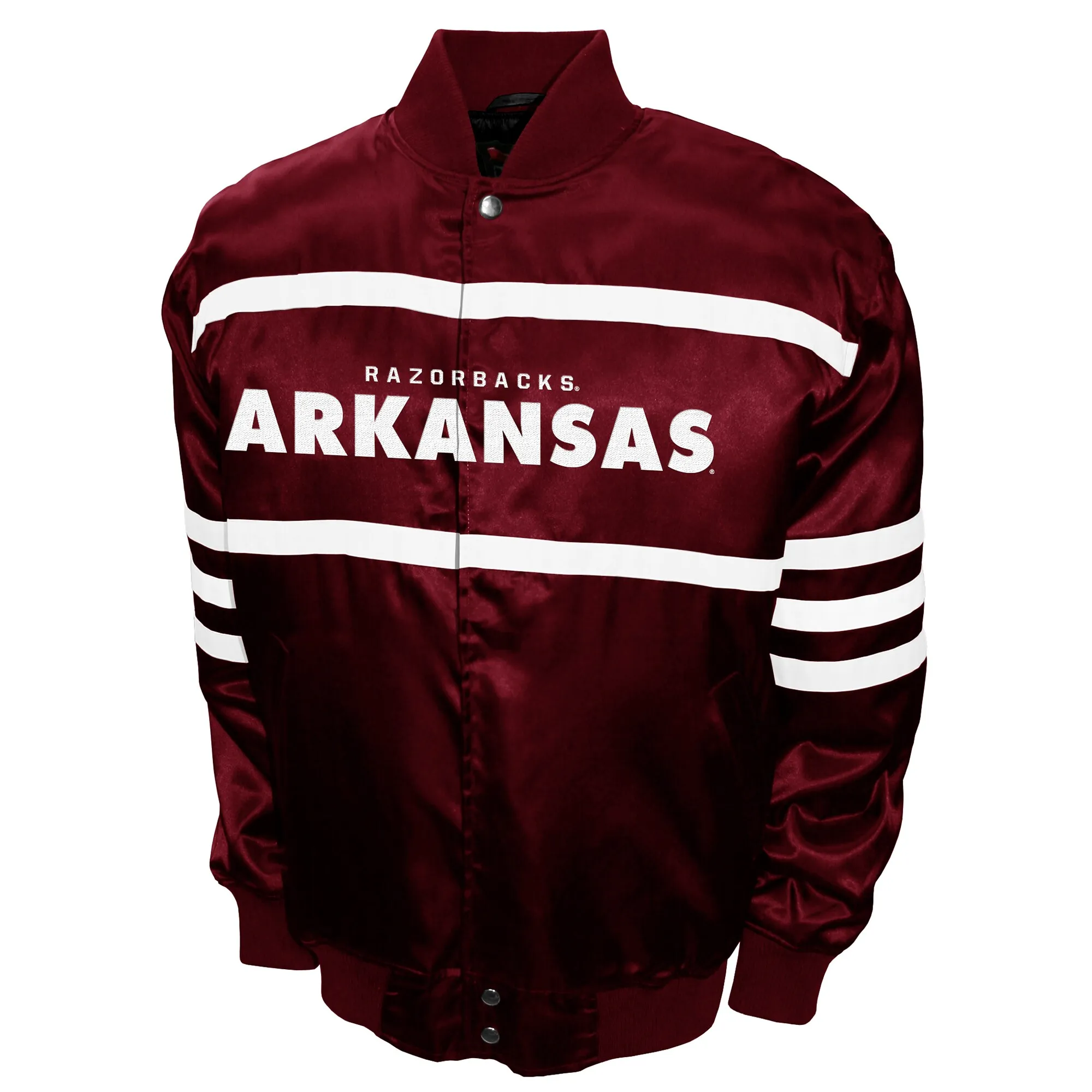 Men's Franchise Club Cardinal Arkansas Razorbacks 2nd Era Full-Snap Satin Jacket