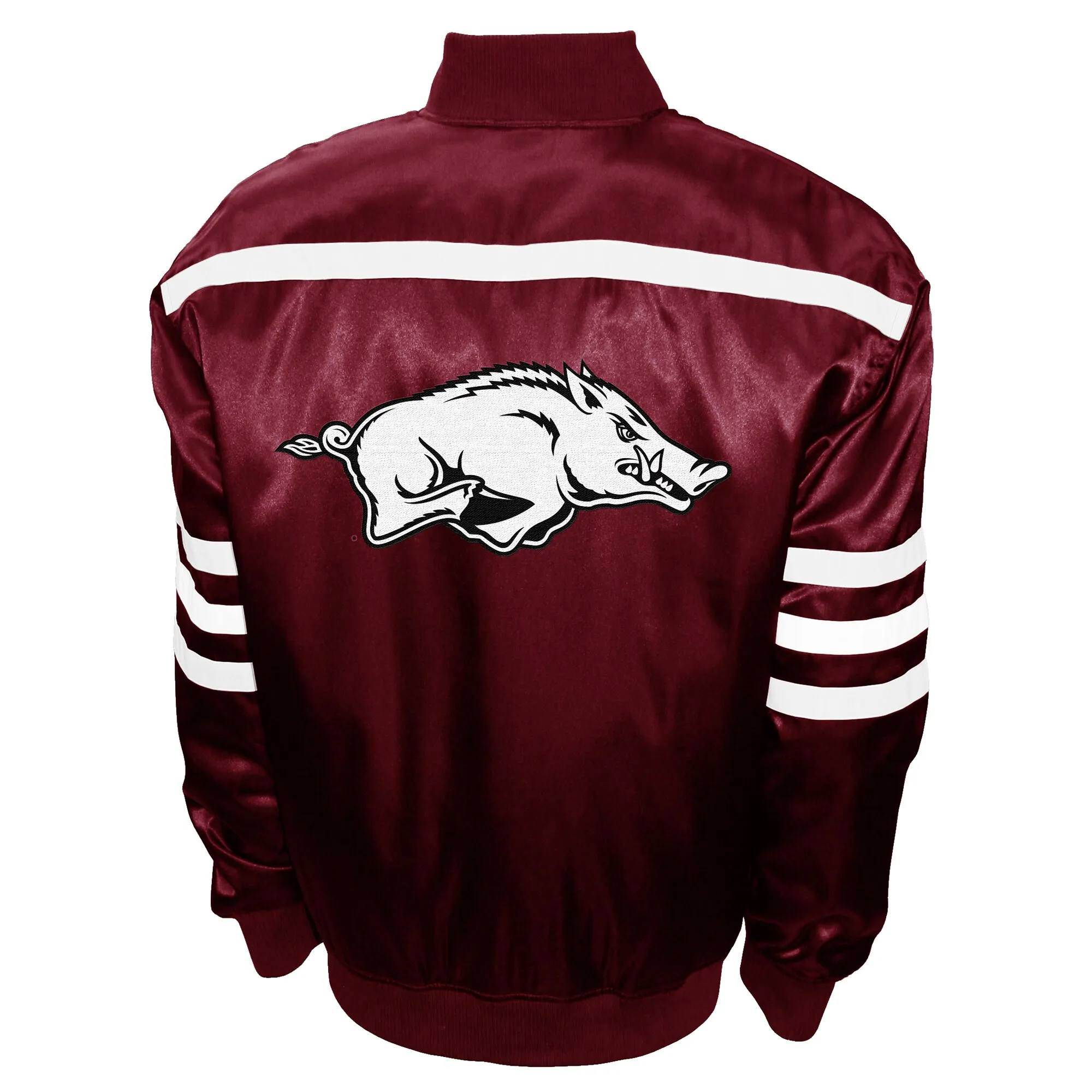 Men's Franchise Club Cardinal Arkansas Razorbacks 2nd Era Full-Snap Satin Jacket