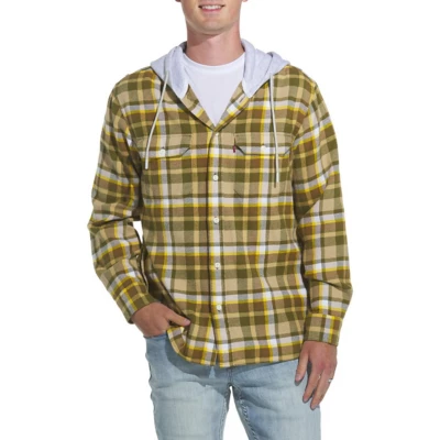 Men's Levi's Worker Flannel Long Sleeve Hooded Button Up Shirt