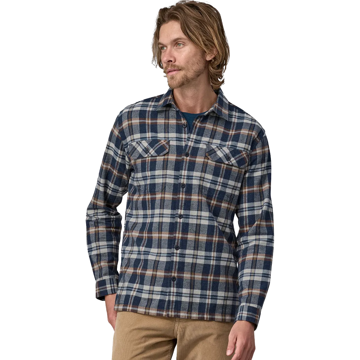 Men's Long Sleeve Organic Cotton Fjord Flannel Shirt