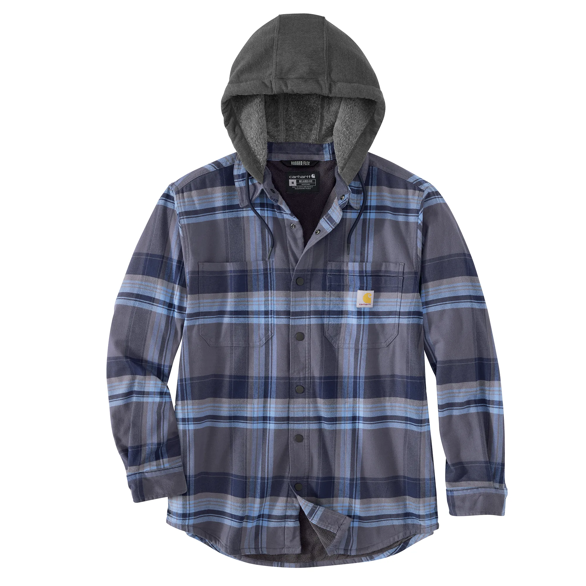 Men's Rugged Flex Relaxed Fit Flannel Fleece Lined Shirt Jac