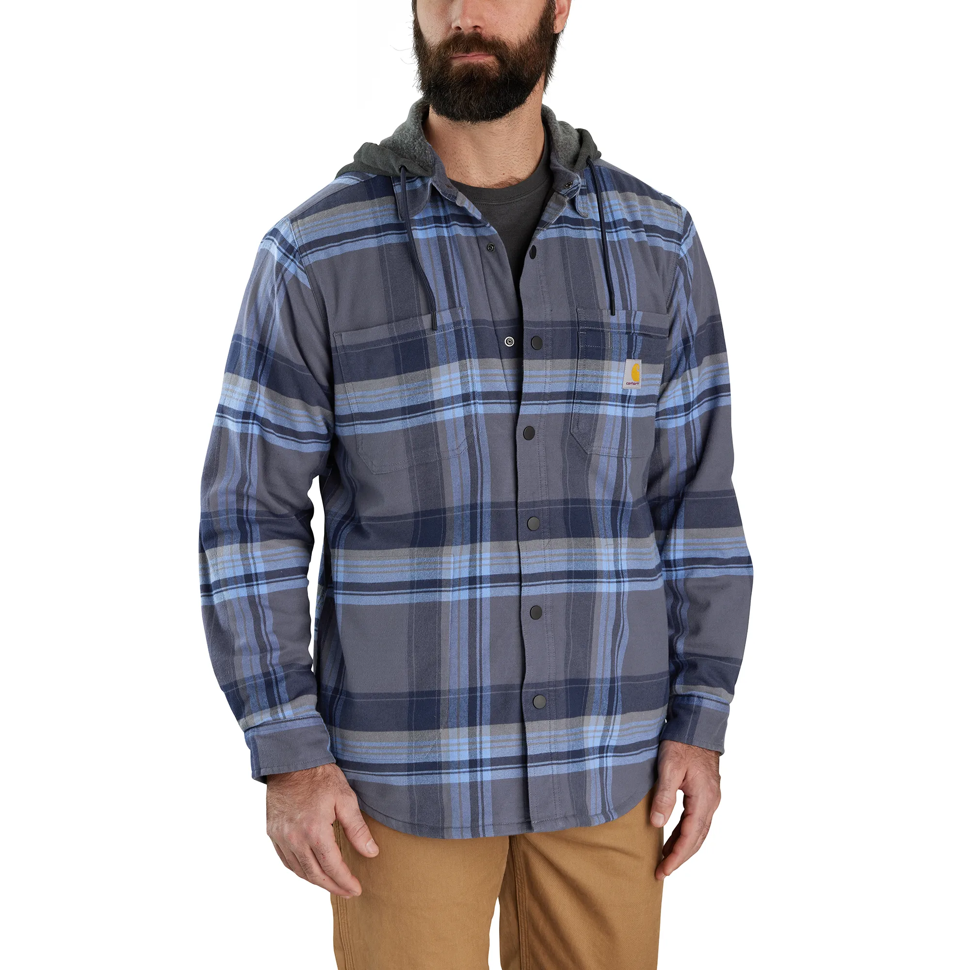 Men's Rugged Flex Relaxed Fit Flannel Fleece Lined Shirt Jac