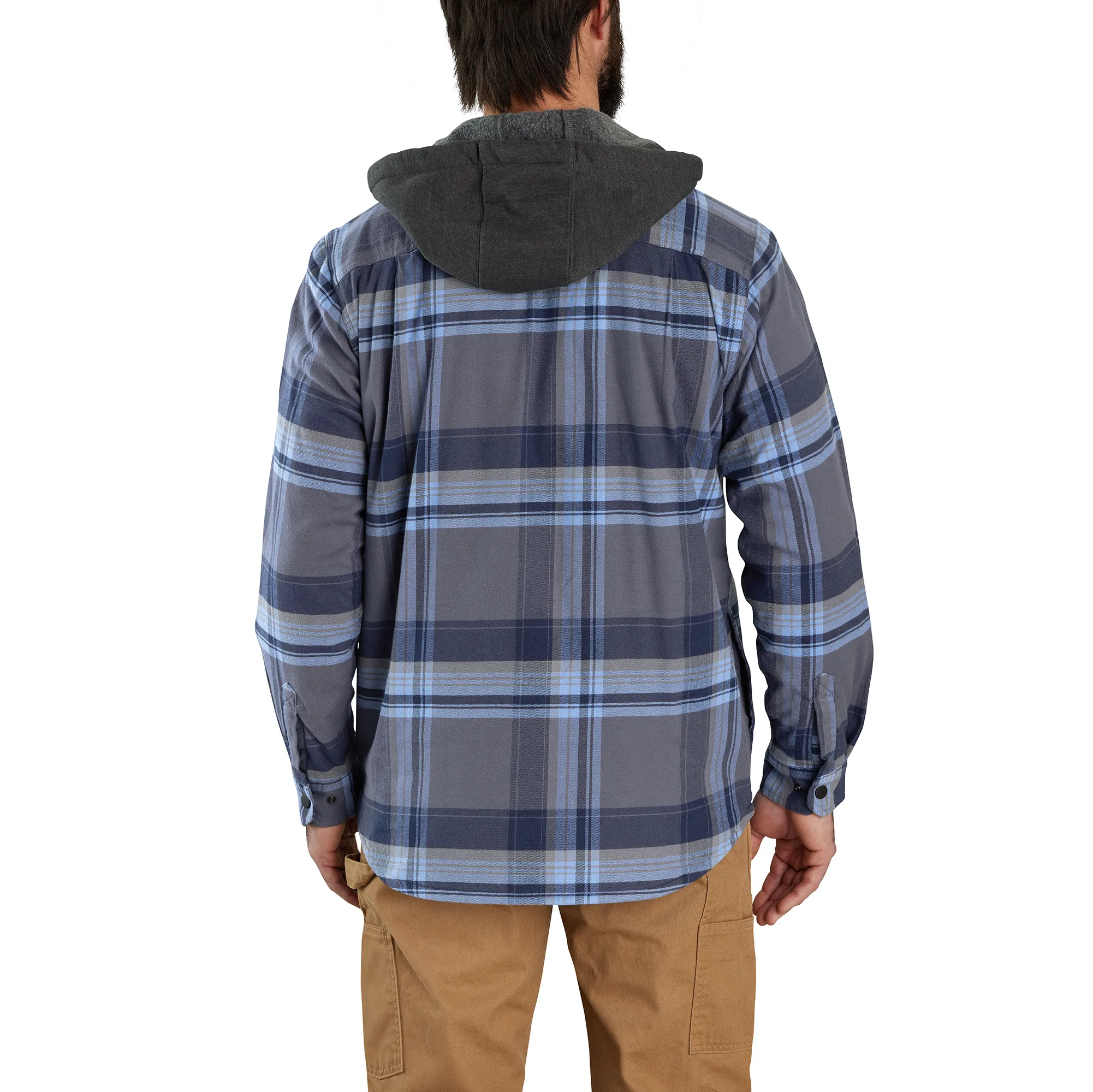 Men's Rugged Flex Relaxed Fit Flannel Fleece Lined Shirt Jac