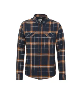 Mens trace flannel long-sleeved shirt bright blue Mountain Warehouse