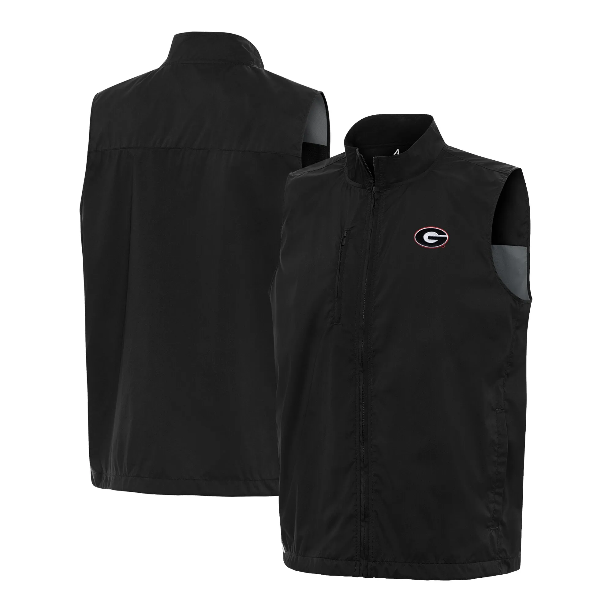 Men's Antigua  Black Georgia Bulldogs Brisk Full-Zip Vest