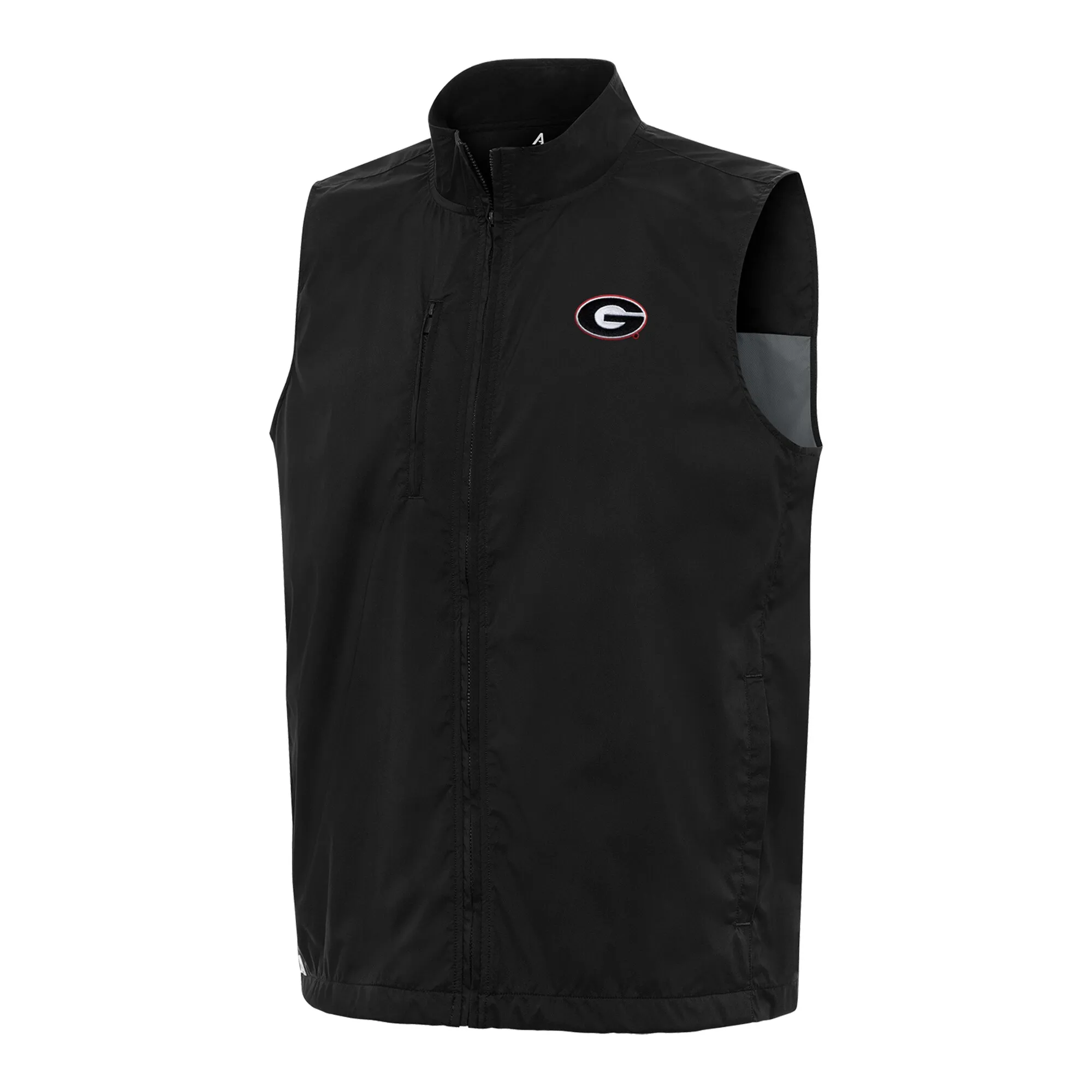 Men's Antigua  Black Georgia Bulldogs Brisk Full-Zip Vest