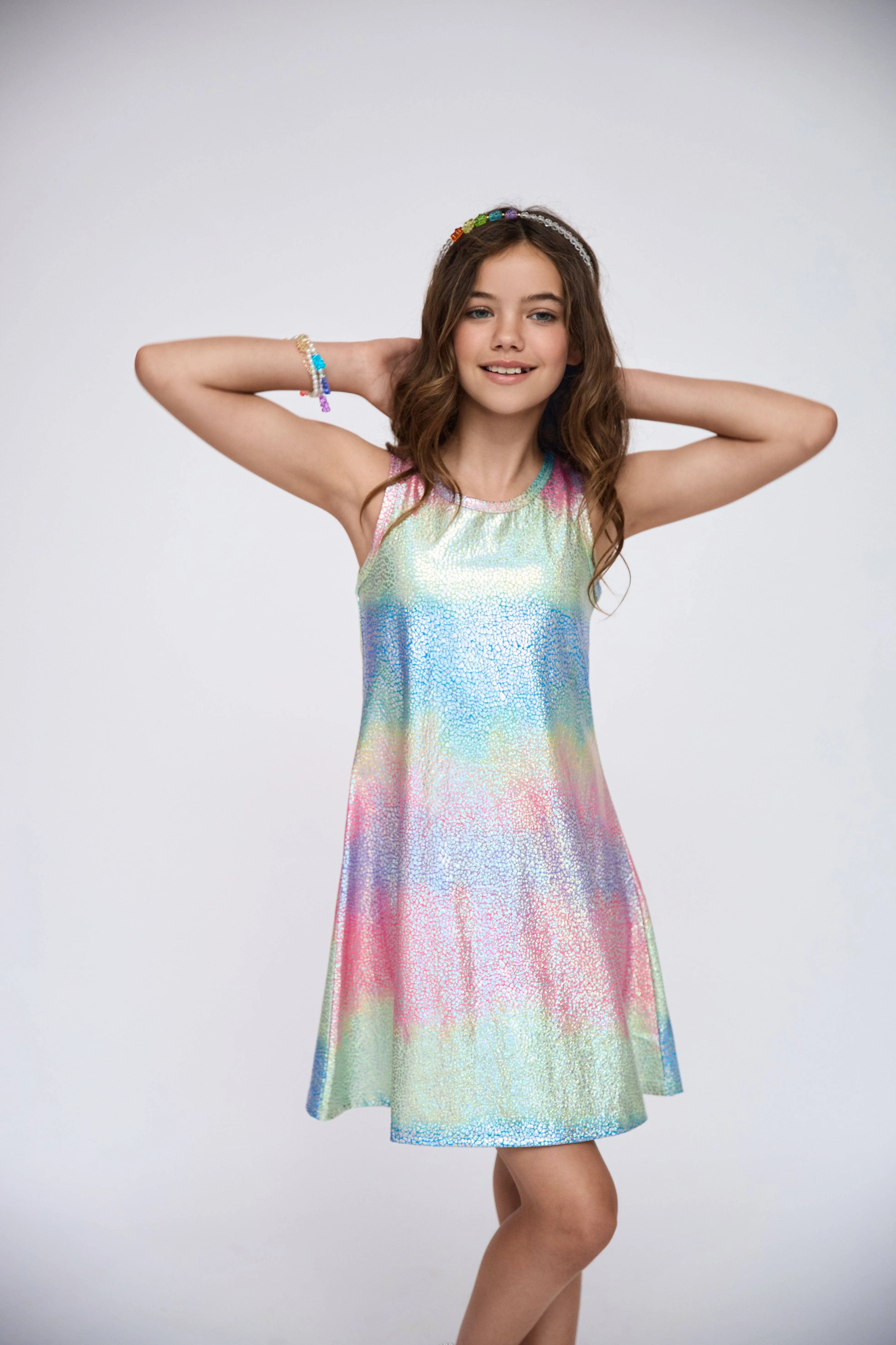 Metallic Ombre Tank Dress