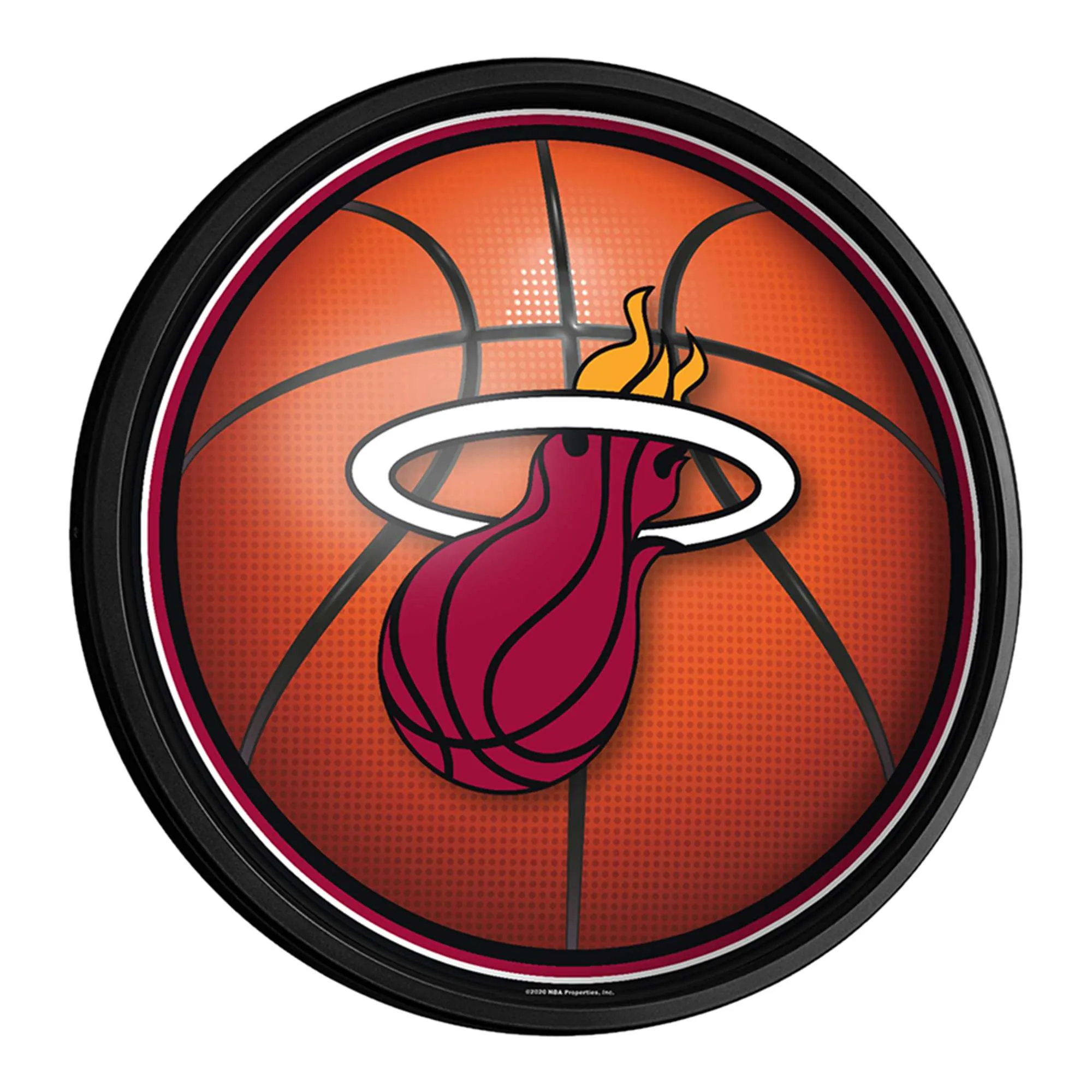 Miami Heat: Basketball - Round Slimline Lighted Wall Sign