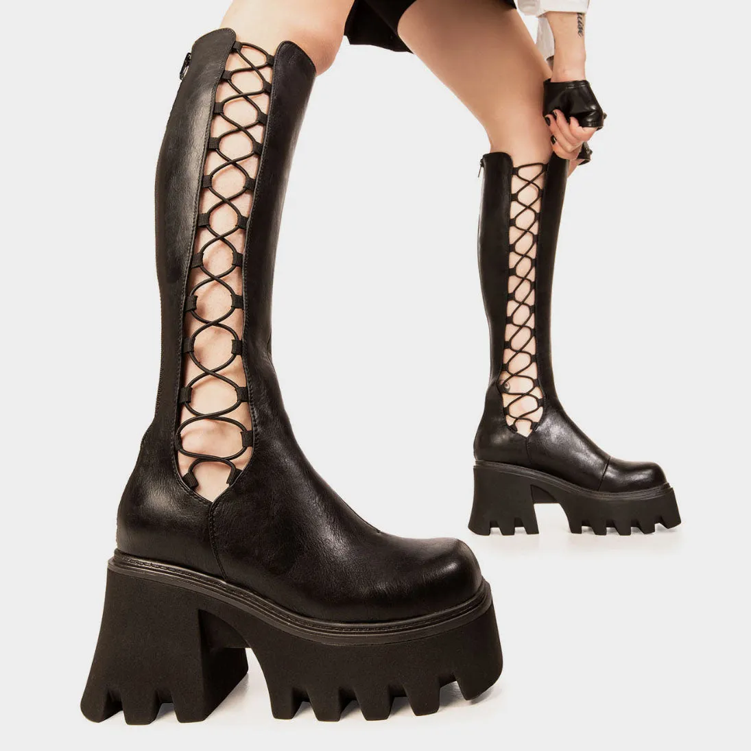 MIsery Business Chunky Platform Knee High Boots