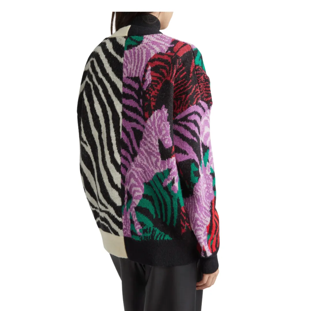 MIXED ZEBRA PRINT CARDIGAN