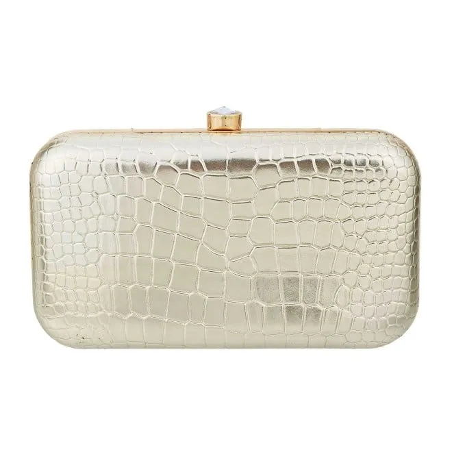 Mochi Women Gold Box Clutch