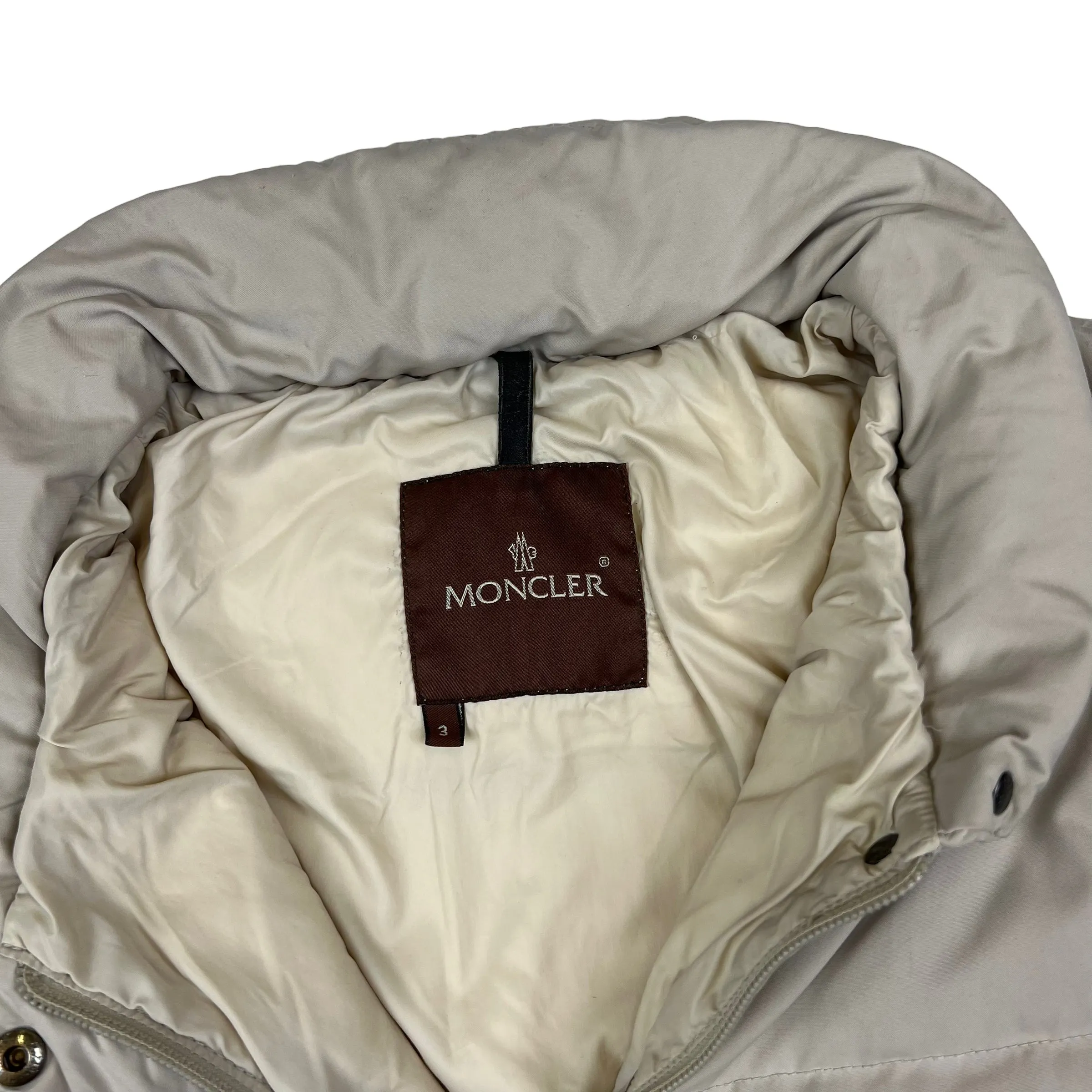 Moncler Cream Puffer Long Jacket