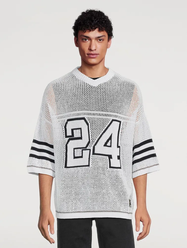 NAHMIAS Football Linen And Cotton Knit Shirt