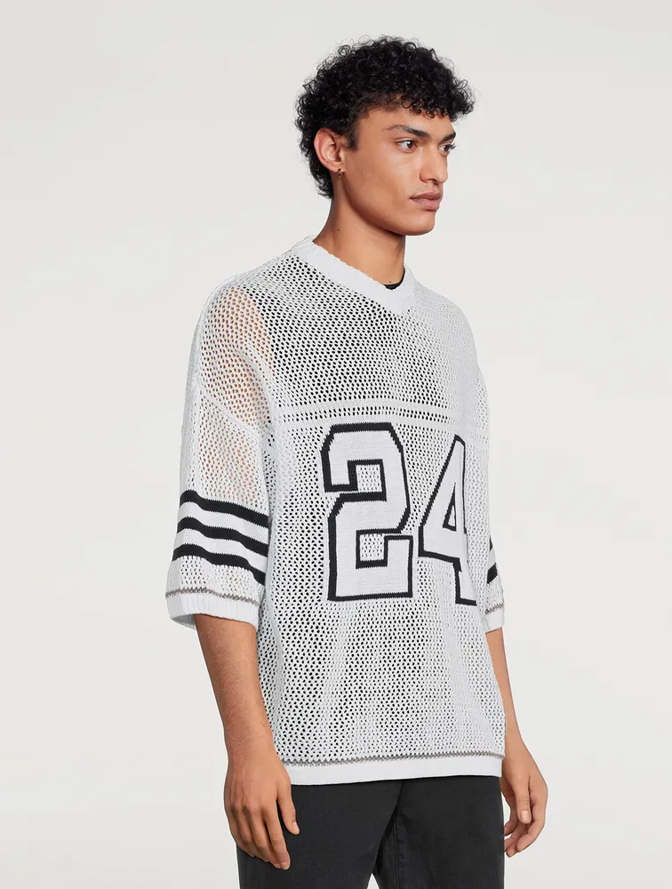 NAHMIAS Football Linen And Cotton Knit Shirt