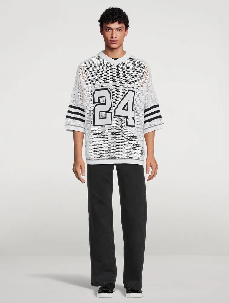 NAHMIAS Football Linen And Cotton Knit Shirt