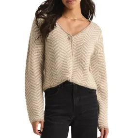 NAOMI HERRINGBONE CARDIGAN SANDSTONE