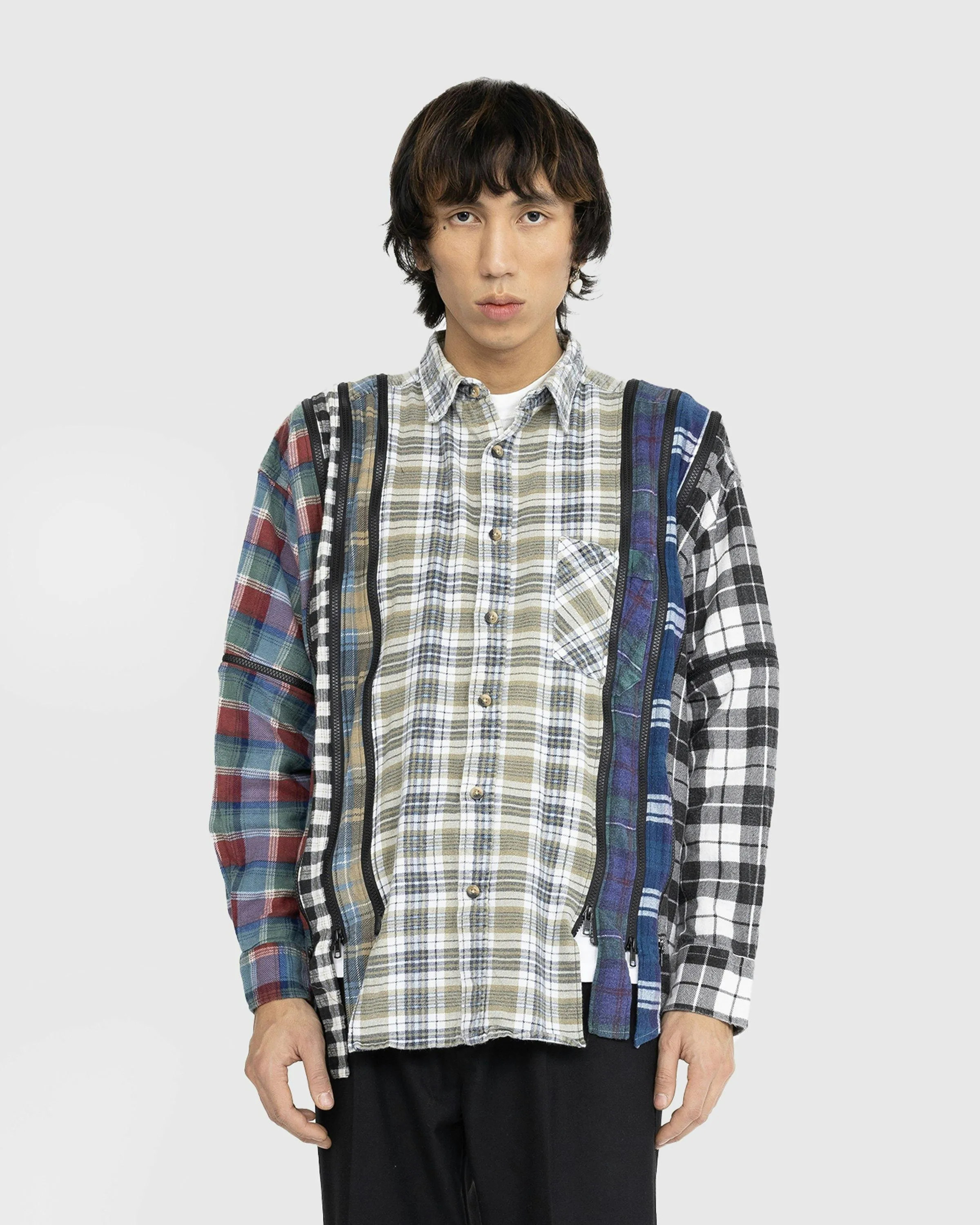 Needles – Flannel Shirt -> 7 Cuts Zipped Wide Shirt | Highsnobiety Shop