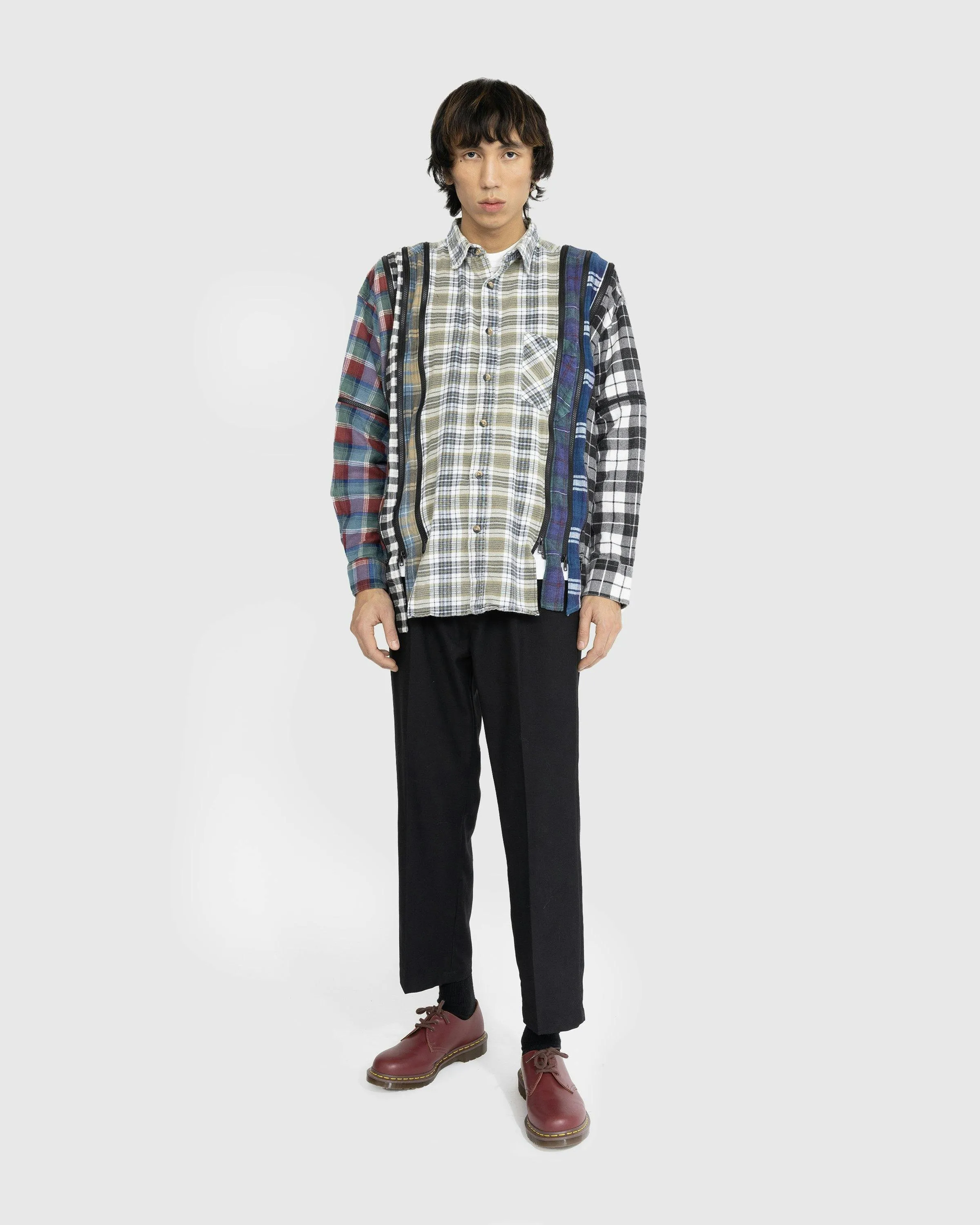 Needles – Flannel Shirt -> 7 Cuts Zipped Wide Shirt | Highsnobiety Shop