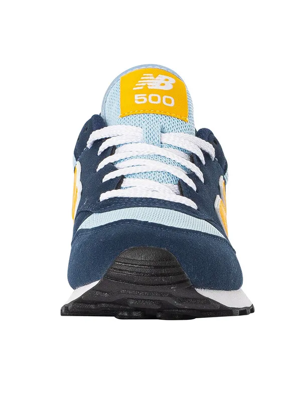 New Balance 500 Suede Trainers - Navy/Light Chrome Blue