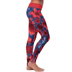 New England Flower Football Leggings