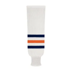 NHL Pattern 9800 Knit Hockey Socks: Edmonton Oilers White