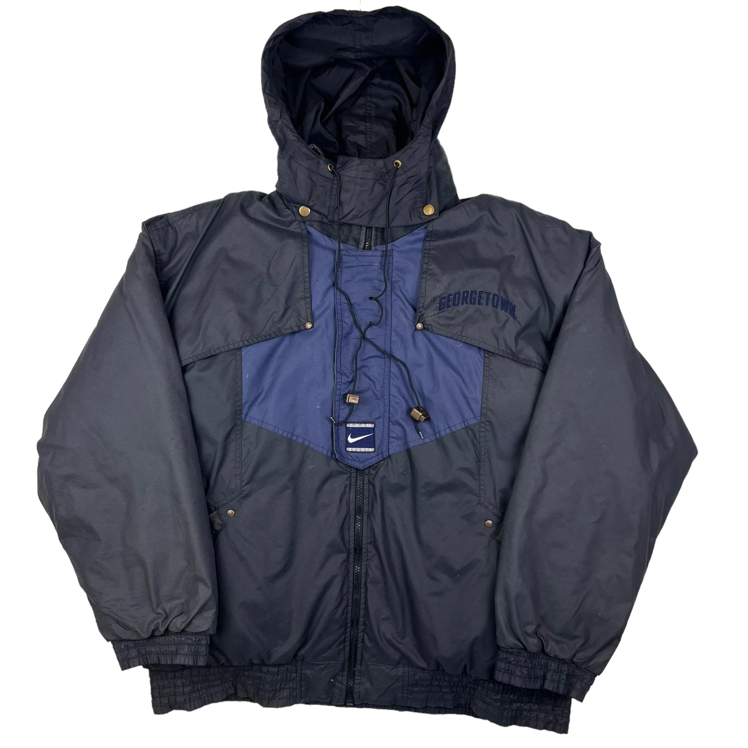 Nike Georgetown Hoyas Pullover Puffer Jacket Black Blue