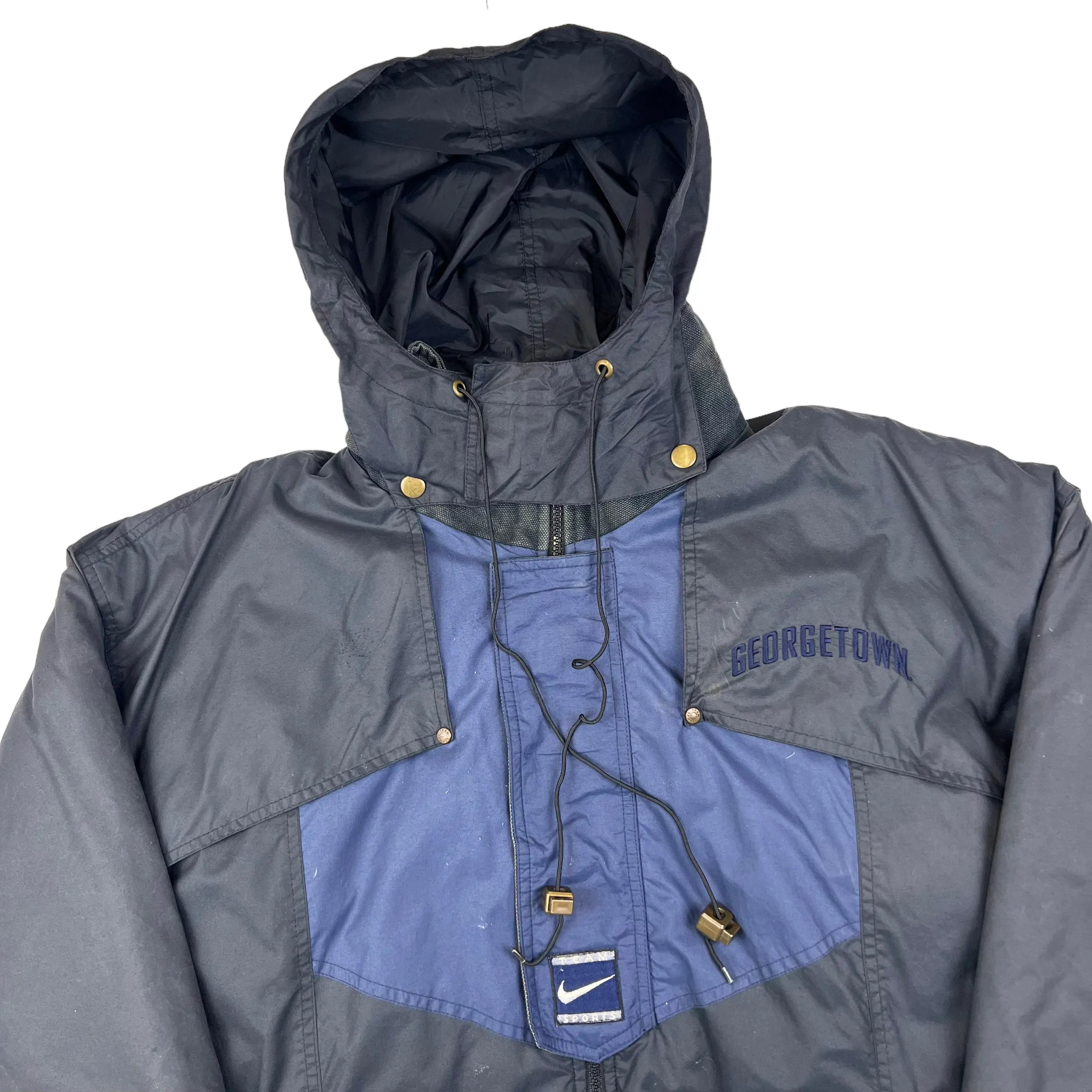 Nike Georgetown Hoyas Pullover Puffer Jacket Black Blue