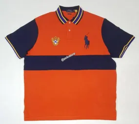 Nwt Polo Big & Tall Orange with Navy Big Pony Embroidered Crest Polo