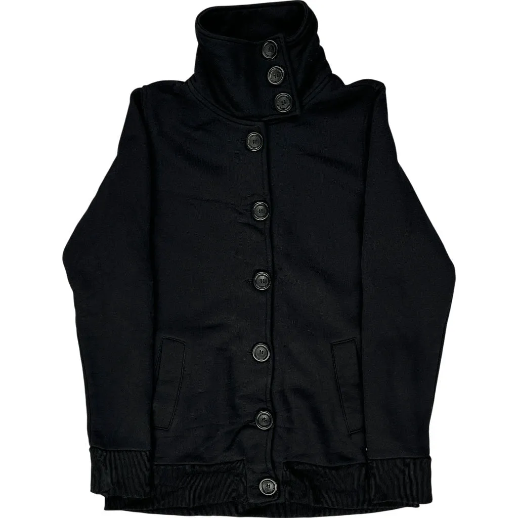 Oakley High Neck Button-Up Jacket - Small - Black Cotton Blend