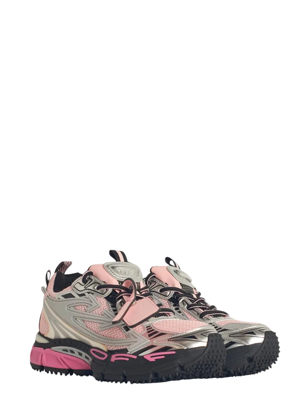 Off White `Be Right` Sneakers In Pink Polyester