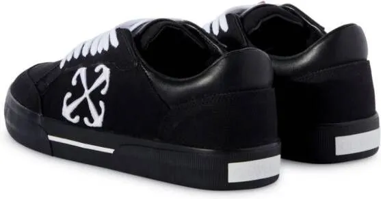 Off-White Vulcanized contrasting-tag canvas sneakers Black